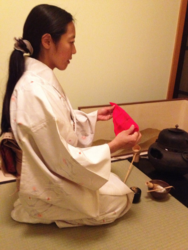 Mrs. Maekawa Performing Tea Ceremony. Copyright ©2013 P. Anne Winter.