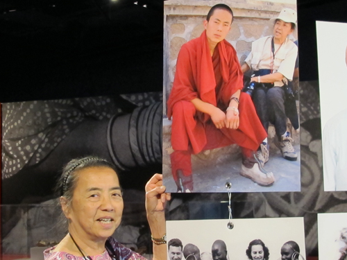 Ruth and picture of herself with monk whose boots she brought in Gansu, China. 
