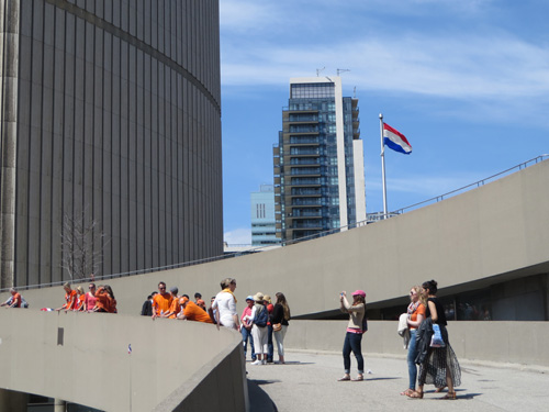 Flag of the Netherlands Flying at Toronto City Hall. Copyright ©2015 Ruth Lor Malloy