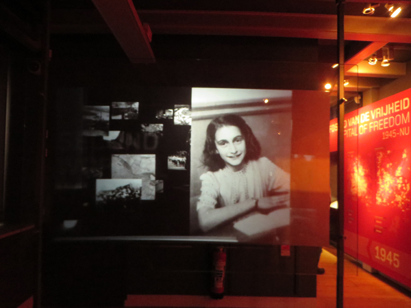 Anne Frank image in Amsterdam Museum.