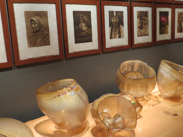 Chihuly baskets and Images of Native Americans. Royal Ontario Museum. Image Copyright ©2016 Ruth Lor Malloy
